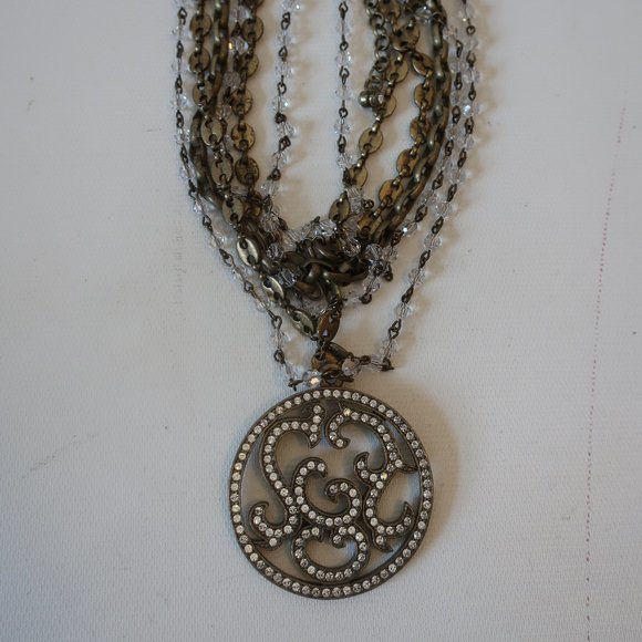 TOMMASSINI EMBELLISHED MEDALLION CHOKER NECKLACE * - Picture 4 of 8